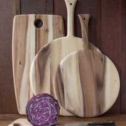 Acacia Medium Round Board with Handle