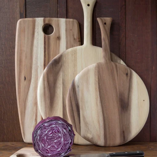 Acacia Medium Round Board with Handle
