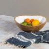 Aden Cotton Hand Towel, Navy with Natural