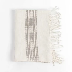 Aden Cotton Hand Towel, Natural with Stone