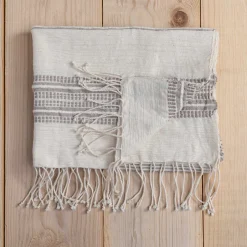 Aden Cotton Hand Towel, Natural with Stone