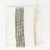 Aden Cotton Hand Towel, Natural with Grey