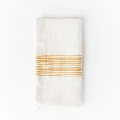Aden Napkins, Natural with Yellow, Set of 4^Be Home Cheap