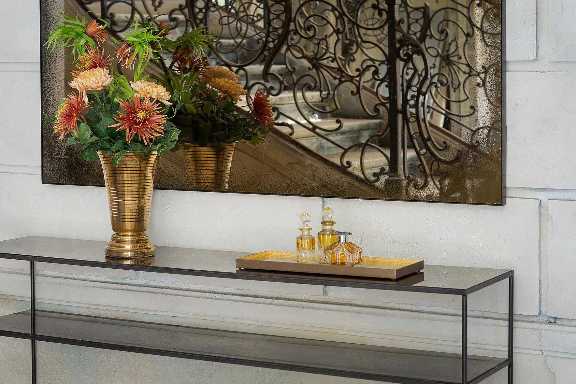 Aged Sofa Console, Bronze