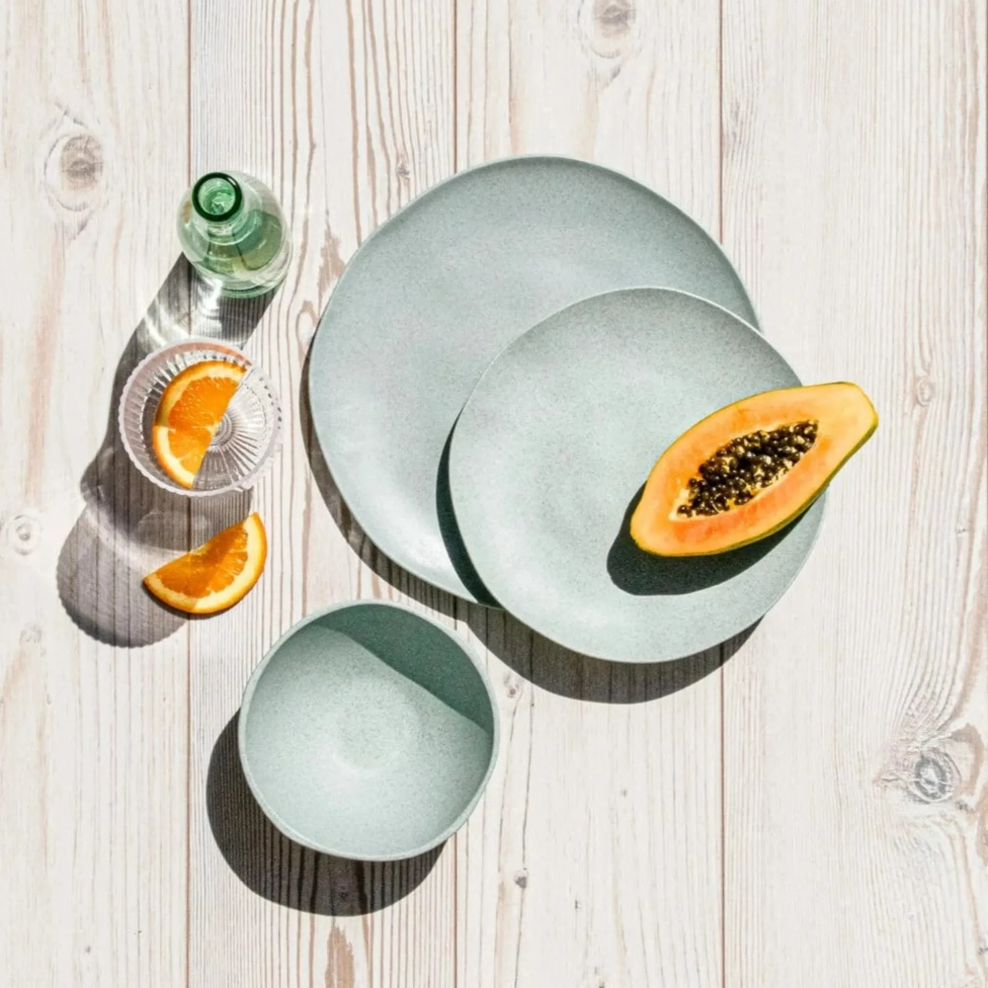 Al Fresco Organic Dinner Plate, Sage Green, Set of 4^Be Home Shop