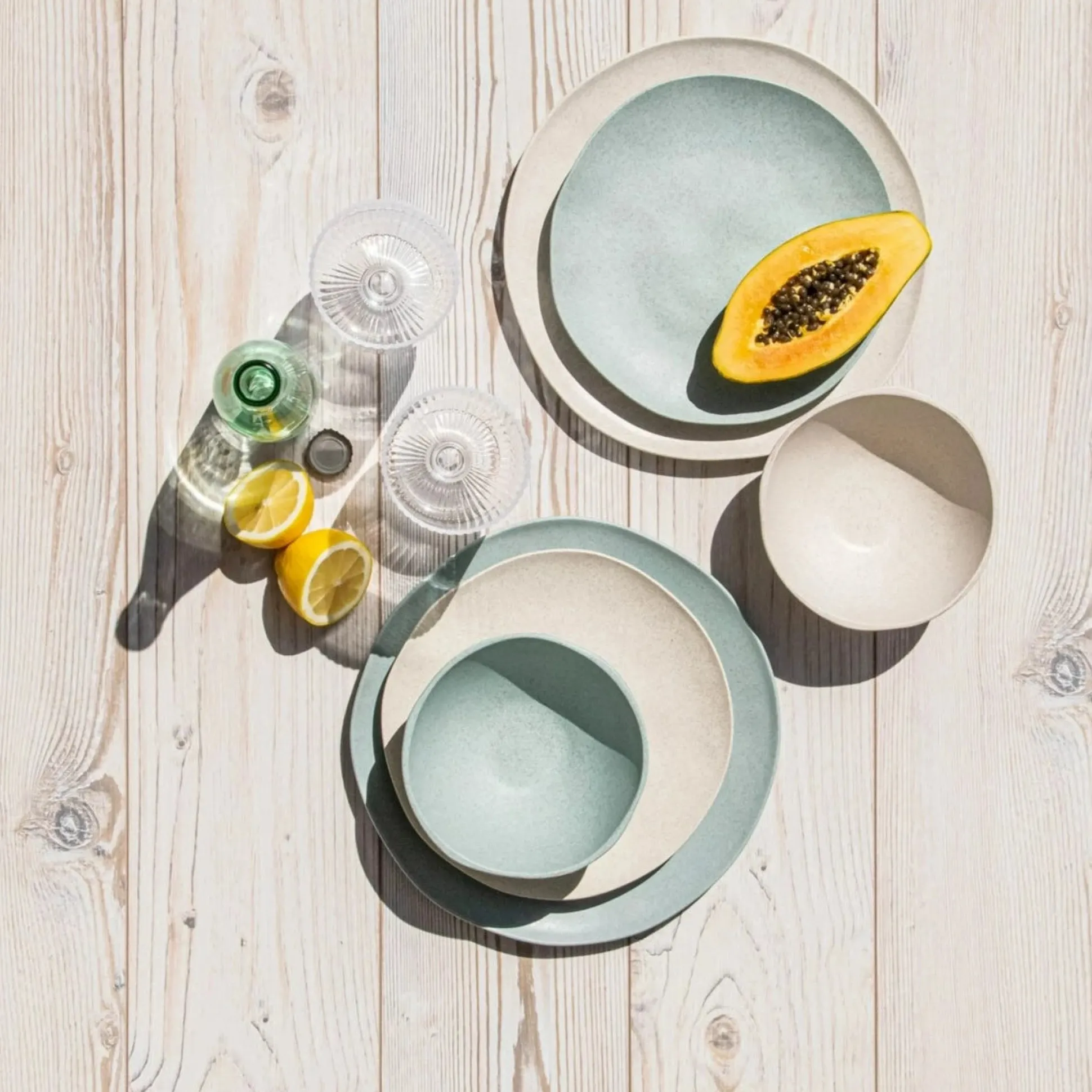 Al Fresco Organic Dinner Plate, Sage Green, Set of 4^Be Home Shop