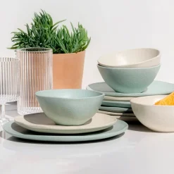 Al Fresco Organic Dinner Plate, Sage Green, Set of 4^Be Home Shop