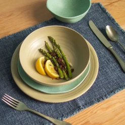 Al Fresco Organic Salad Plate, Sage Green, Set of 4^Be Home Shop