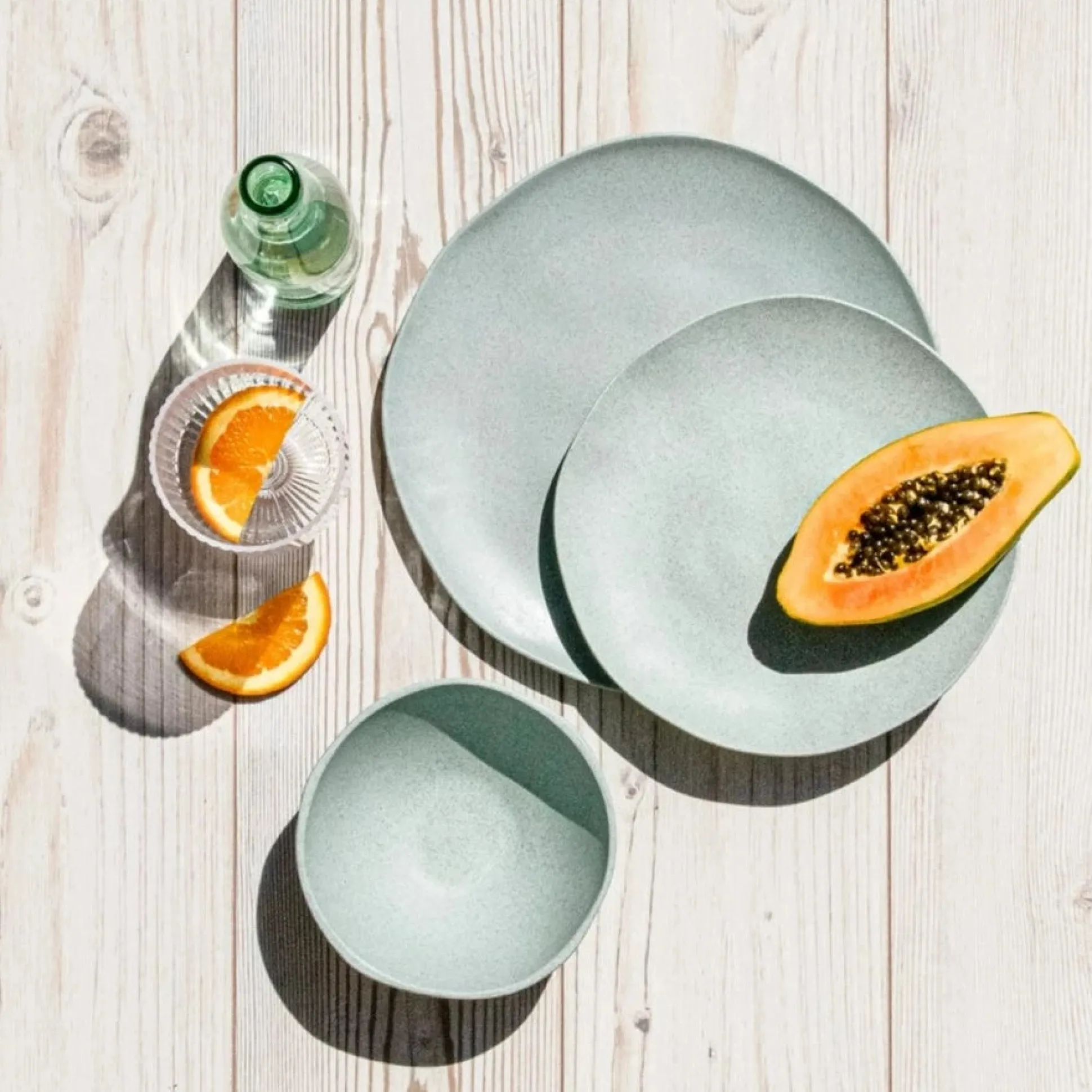 Al Fresco Organic Salad Plate, Sage Green, Set of 4^Be Home Shop