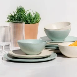 Al Fresco Organic Salad Plate, Sage Green, Set of 4^Be Home Shop