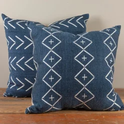 Alpaca Square Pillow, Navy with Chevrons^Be Home Flash Sale
