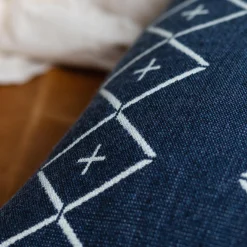 Alpaca Square Pillow, Navy with Diamond & Plus^Be Home Store