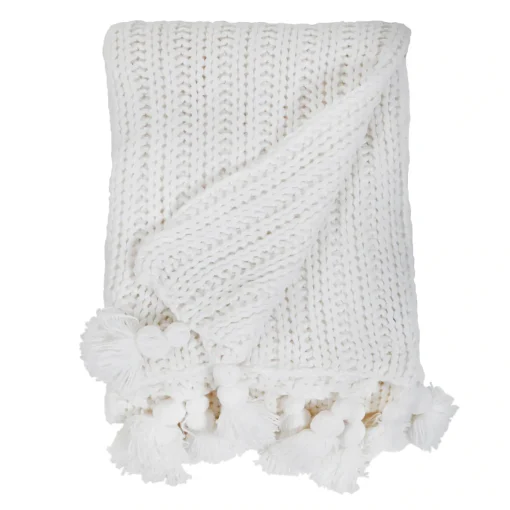 Anacapa Oversized Throw, White^Be Home Cheap