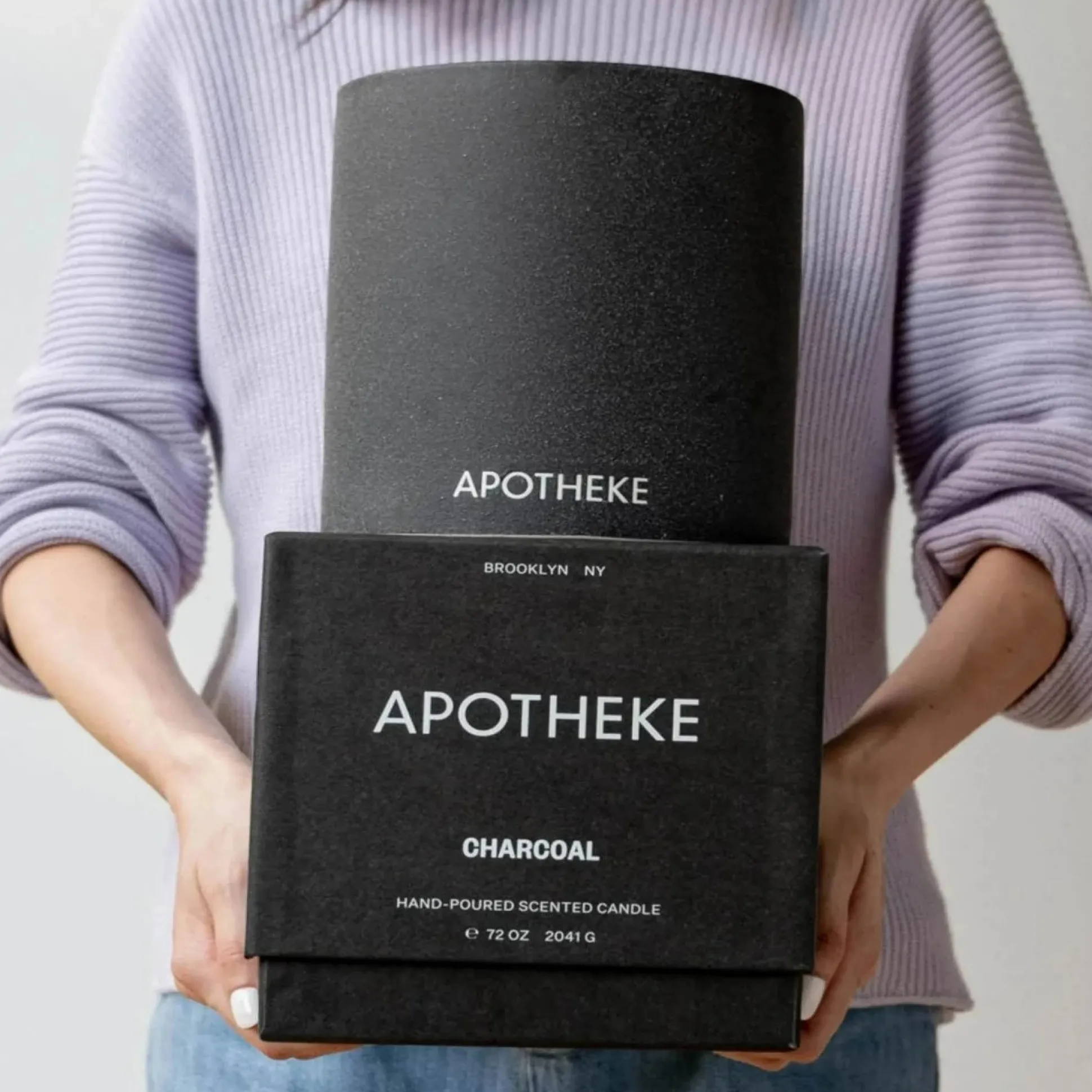 Apotheke Concrete 4-Wick Candle, Charcoal^Be Home Store