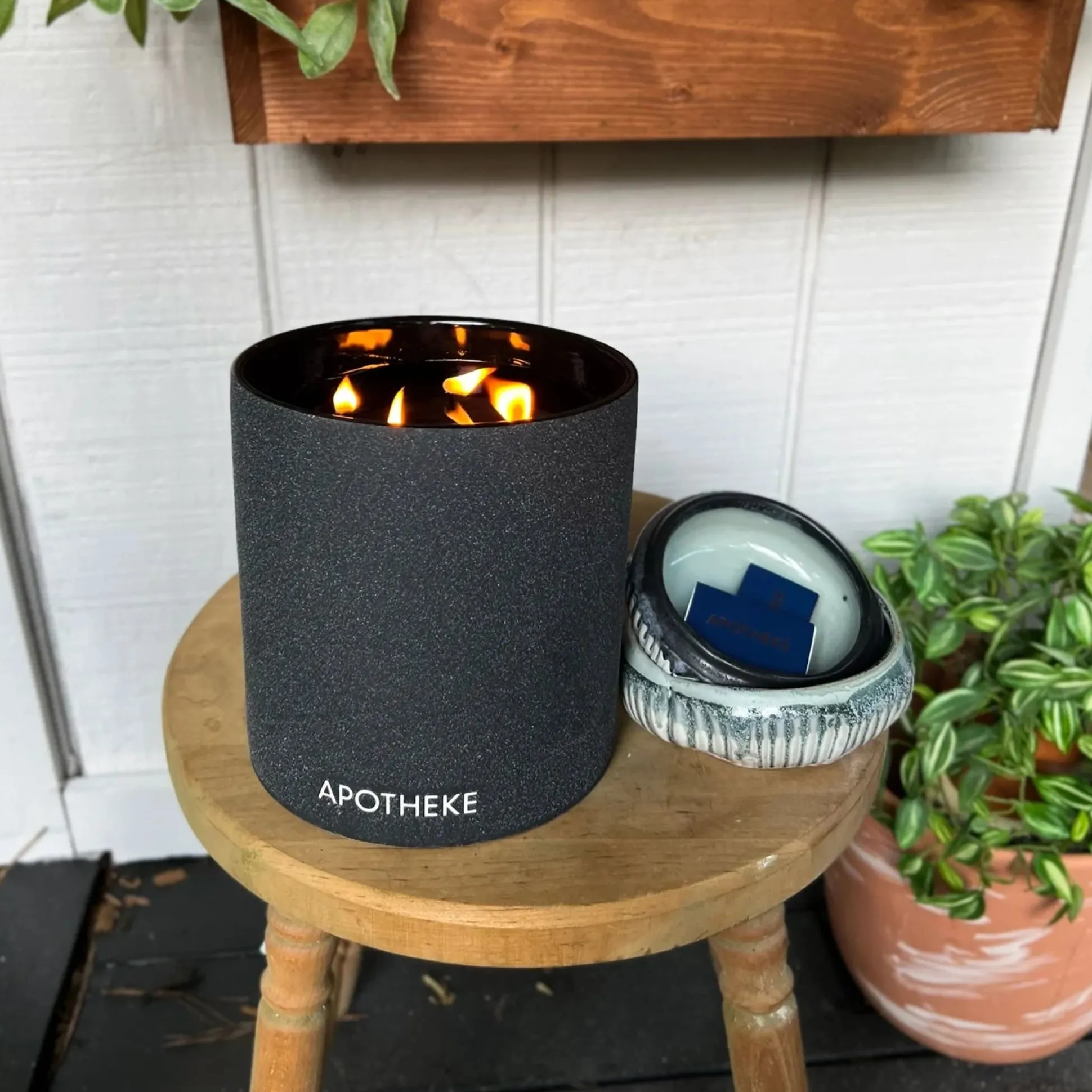 Apotheke Concrete 4-Wick Candle, Charcoal^Be Home Store