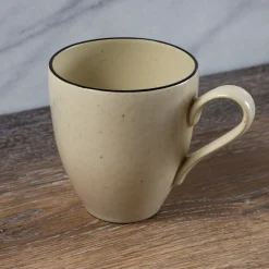 Augusta Mug, Natural with Black, Set of 6^Be Home Clearance