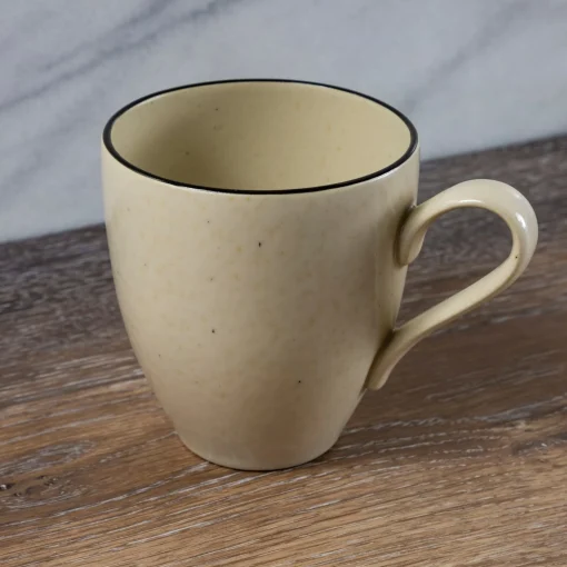 Augusta Mug, Natural with Black, Set of 6^Be Home Clearance
