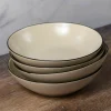 Augusta Pasta Bowl, Natural with Black, Set of 6^Be Home Shop