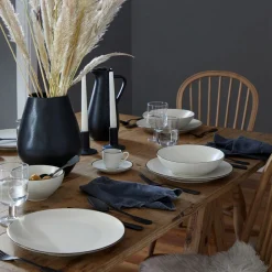 Augusta Pasta Bowl, Natural with Black, Set of 6^Be Home Shop