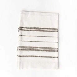 Avery Hand Towel, Natural with Grey