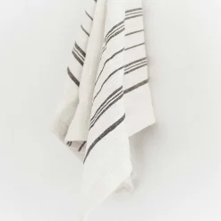 Avery Hand Towel, Natural with Grey