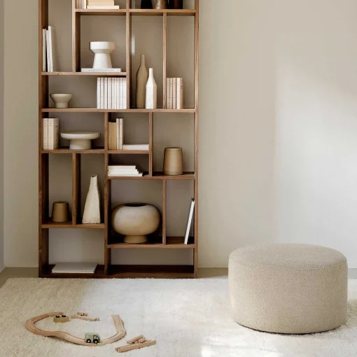 Barrow Pouf, Off White, 23.5"