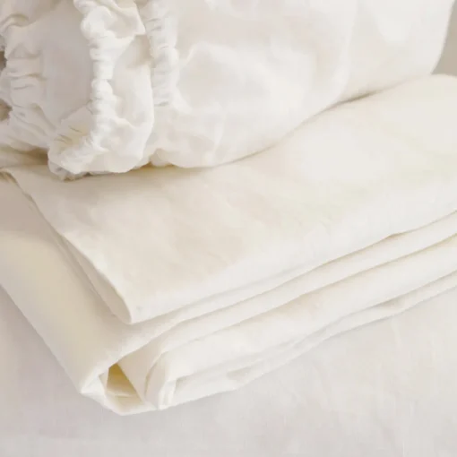 Belgian Linen Cal King Sheet Set, Cream^Be Home Clearance