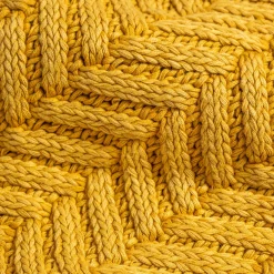 Belmont Chevron Throw, Washed Yellow^Be Home Outlet