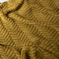 Belmont Chevron Throw, Washed Yellow^Be Home Outlet