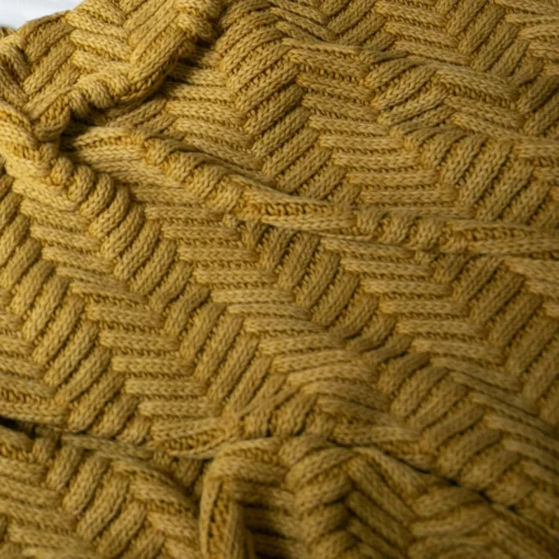 Belmont Chevron Throw, Washed Yellow^Be Home Outlet