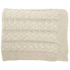 Belmont Double Cable Knit Throw, Linen^Be Home Store