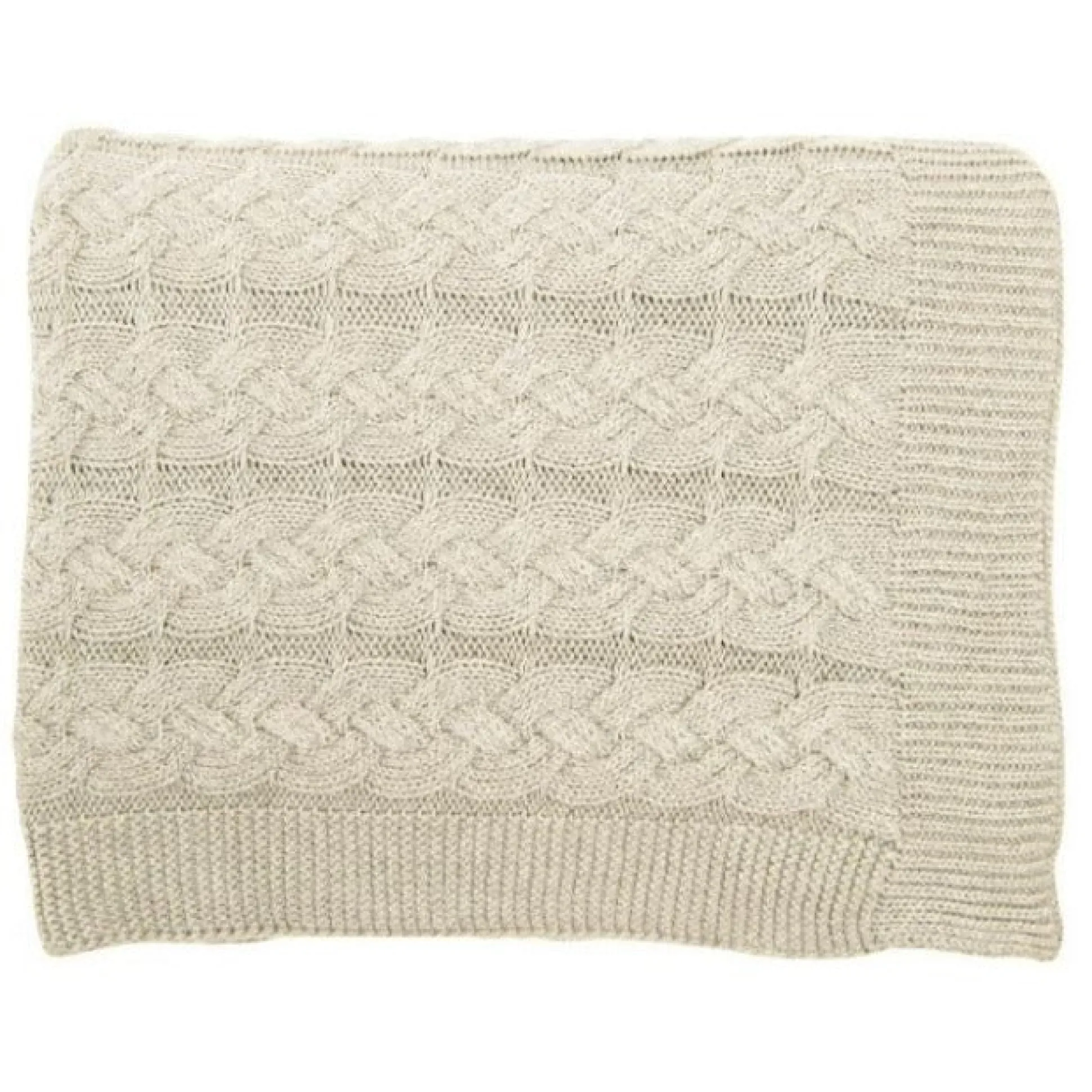Belmont Double Cable Knit Throw, Linen^Be Home Store