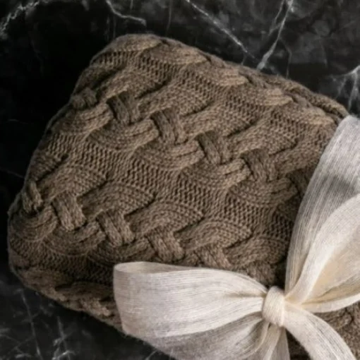 Belmont Double Cable Knit Throw, Brown^Be Home Fashion