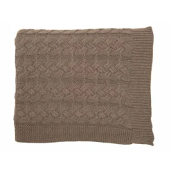 Belmont Double Cable Knit Throw, Brown^Be Home Fashion