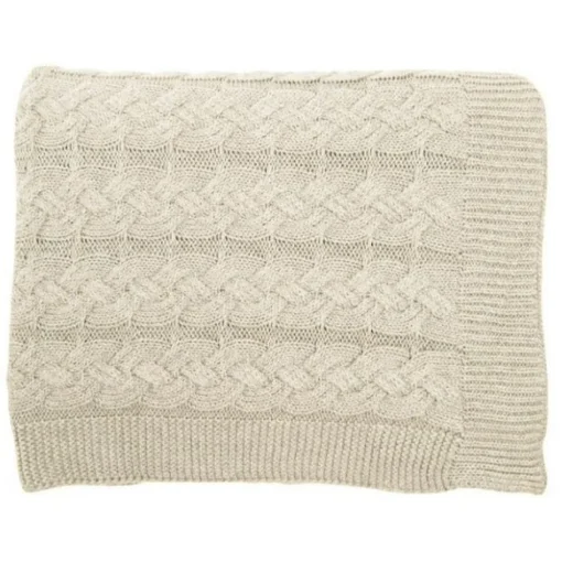 Belmont Double Cable Knit Throw, Linen^Be Home Flash Sale