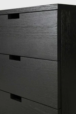 Billy Solid Black Oak Drawer Unit with Key Lock