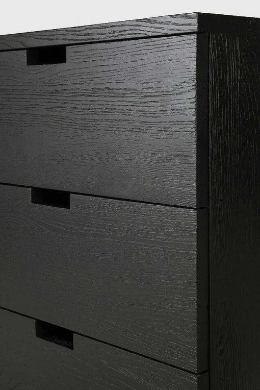 Billy Solid Black Oak Drawer Unit with Key Lock