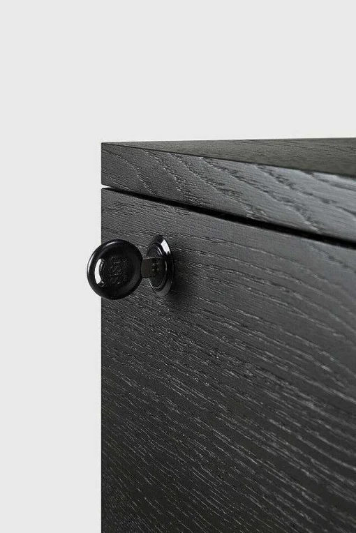 Billy Solid Black Oak Drawer Unit with Key Lock