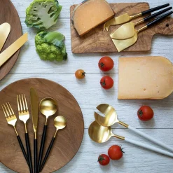 Black & Gold Cheese Knife Set of 3