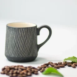 Black Crosshatch Espresso Cups, Set of 4^Be Home Flash Sale