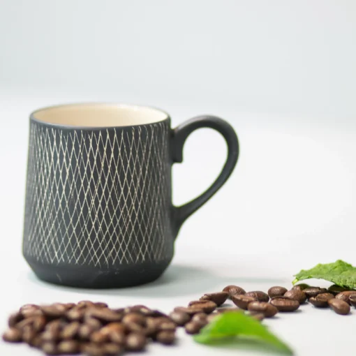 Black Crosshatch Espresso Cups, Set of 4^Be Home Flash Sale