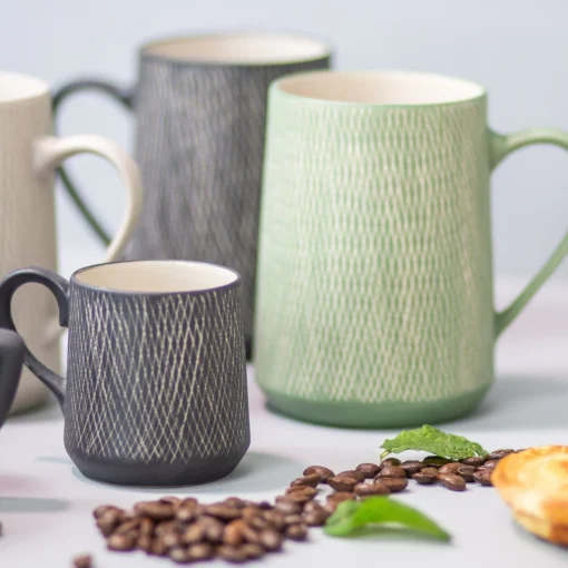 Black Crosshatch Espresso Cups, Set of 4^Be Home Flash Sale