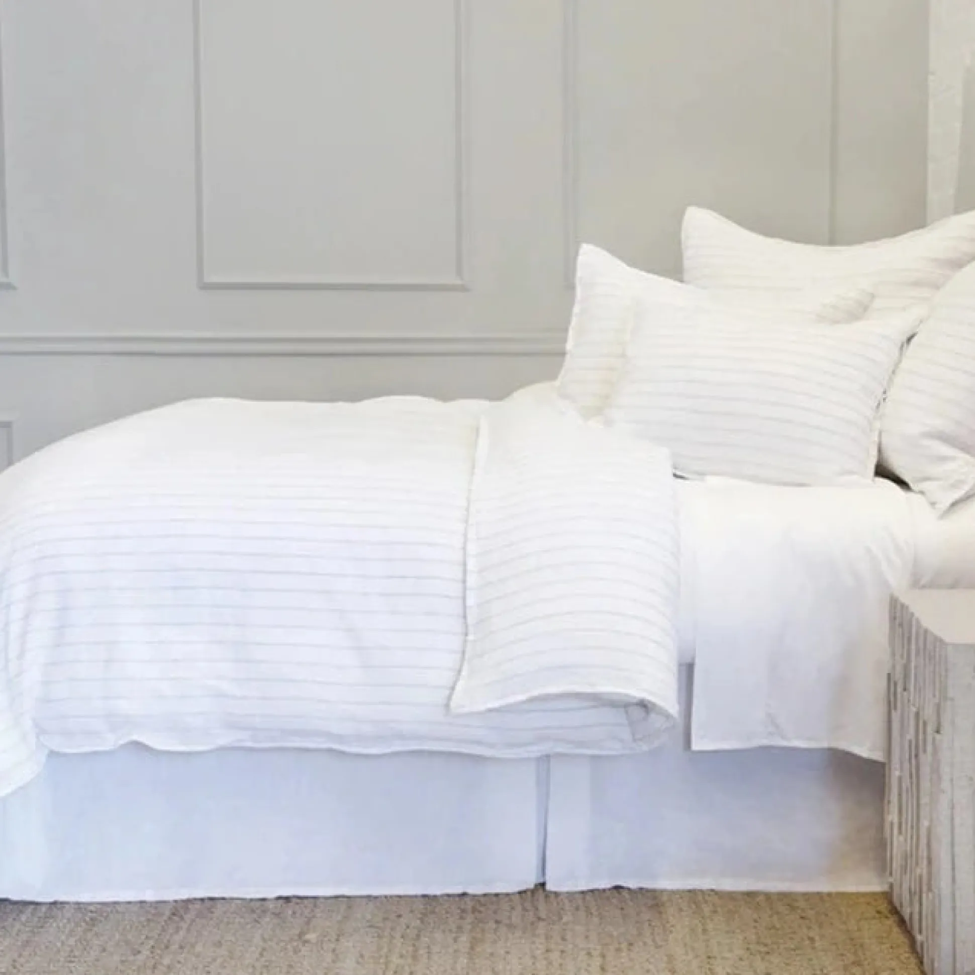 Blake Big Pillow, White & Ocean^Be Home Cheap