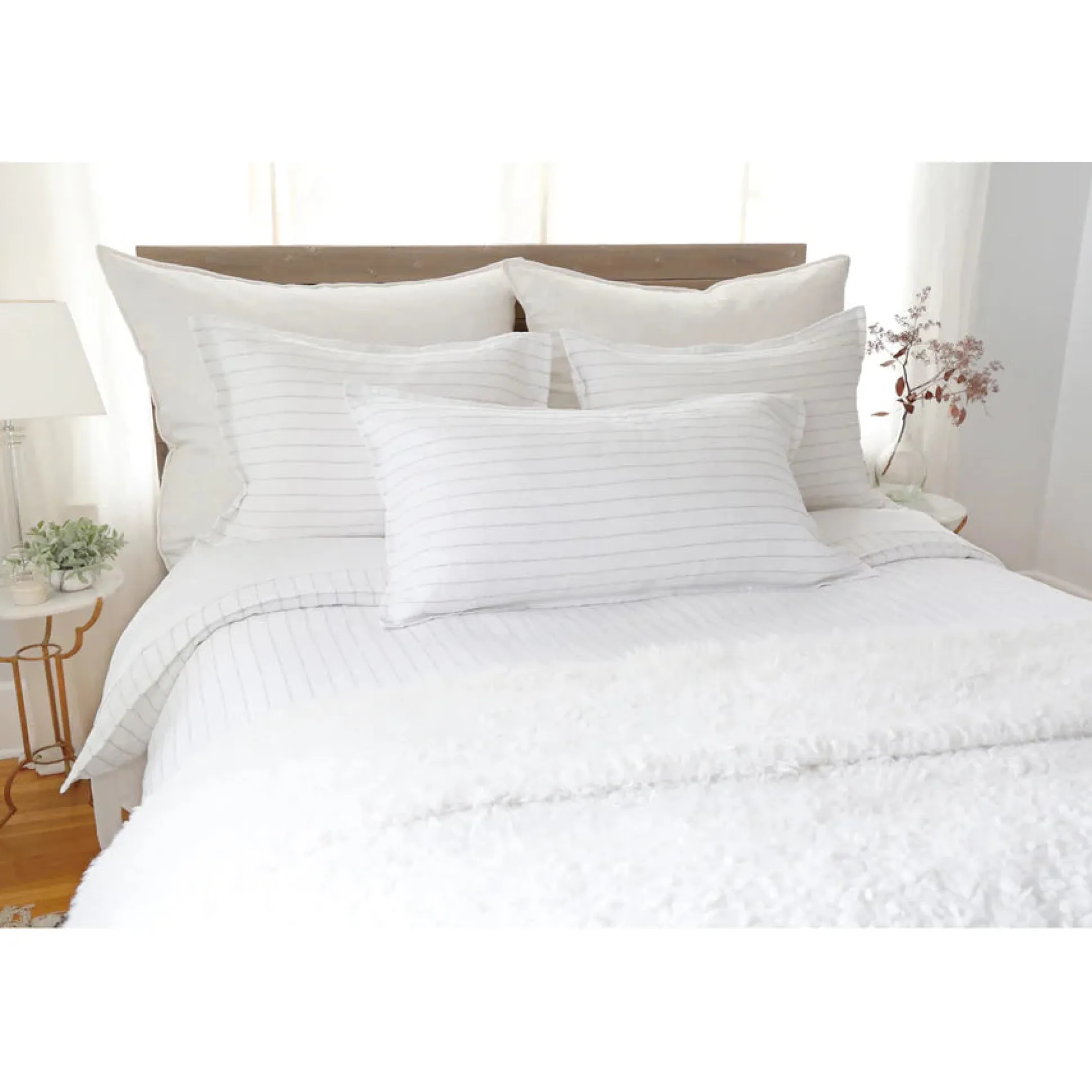 Blake Euro Sham, White & Ocean^Be Home Discount