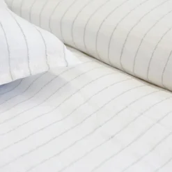 Blake Queen Duvet, White & Ocean^Be Home Shop