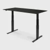 Bok Adjustable Solid Black Oak Desk, Black Base, 67"
