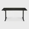 Bok Adjustable Solid Black Oak Desk, Black Base, 79"