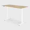 Bok Adjustable Solid Oak Desk, White Base, 79"