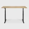 Bok Adjustable Solid Oak Desk, Black Base, 67"