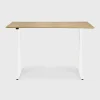 Bok Adjustable Solid Oak Desk, White Base, 55.5"